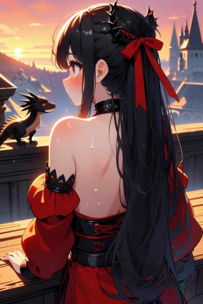 girl like pet dragon - SD 1.5