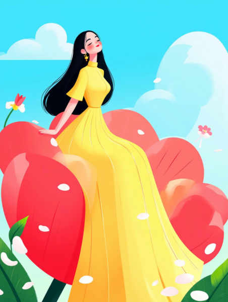 Flat illustration Character illustrations Flat and minimal style FLUX - v1.0