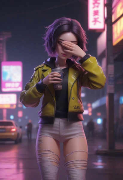 Covering eyes - SDXL v1.0