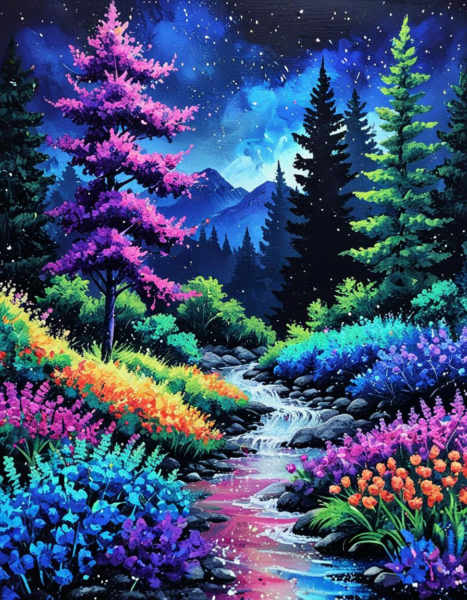 Paint on Black Canvas - X49_a3