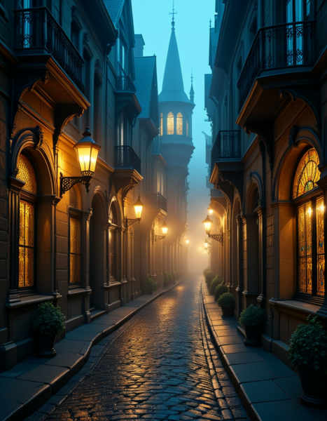 Victorian street at night v1 - v1.0