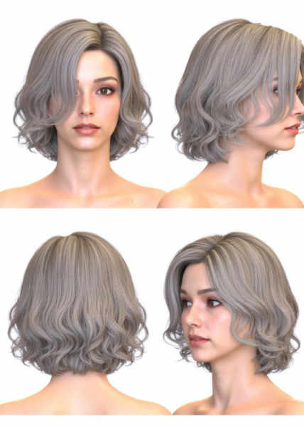 XL Hair Turn, Multi-View, Turnaround, Model Sheet, Character Design - F1 All