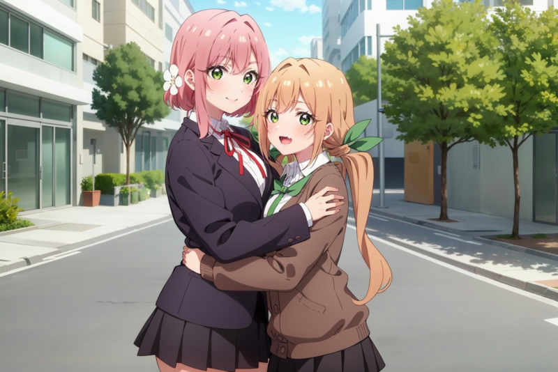 Hanazono Hakari and Inda Karane | Kimi no Koto ga Daidaidaidaidaisuki na 100-nin no Kanojo LoRa - v1