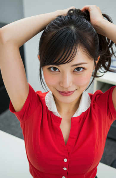 Tying Hair to Ponytail - Prepare For Action - SDXL