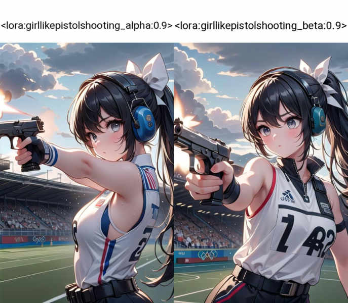girl like pistol shooting - Alpha