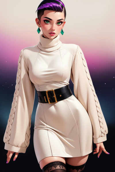 Lantern Sleeves Mock Neck | Hope You Like Berets - SD15