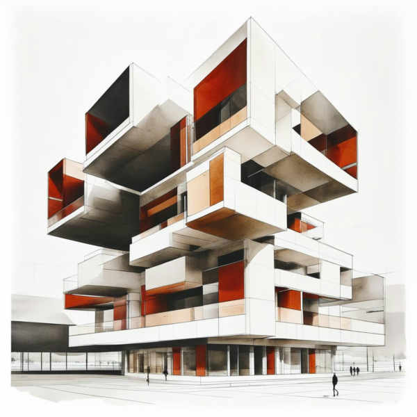 watercolor style architecture - V1