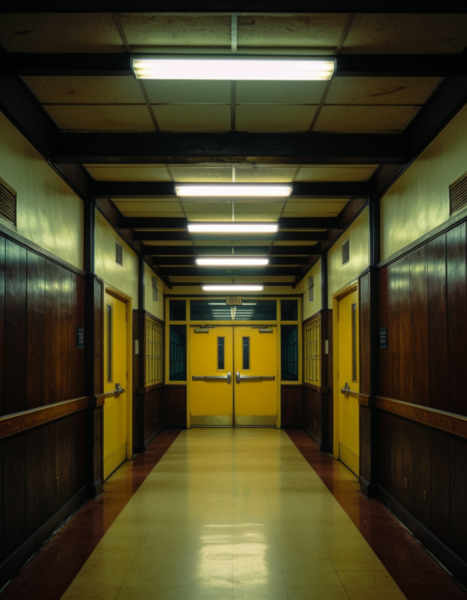 1980s high school hallway interior - v1.0
