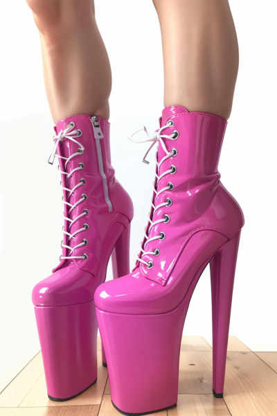 Pink Latex Platform Heels - v1.0
