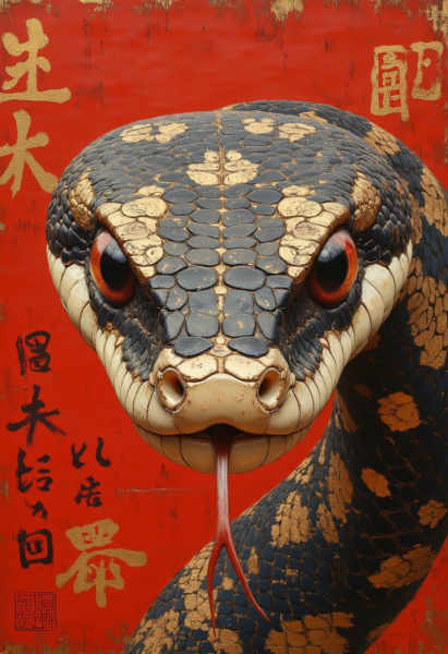 traditional Japanese Snake Art @Ethanar - V1