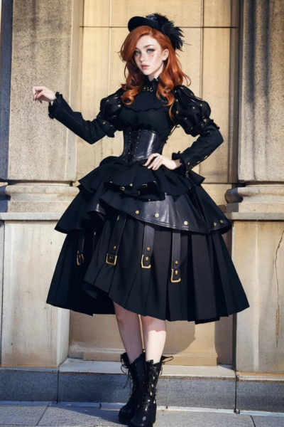Gothic Leather Buckle Dress - v1.0