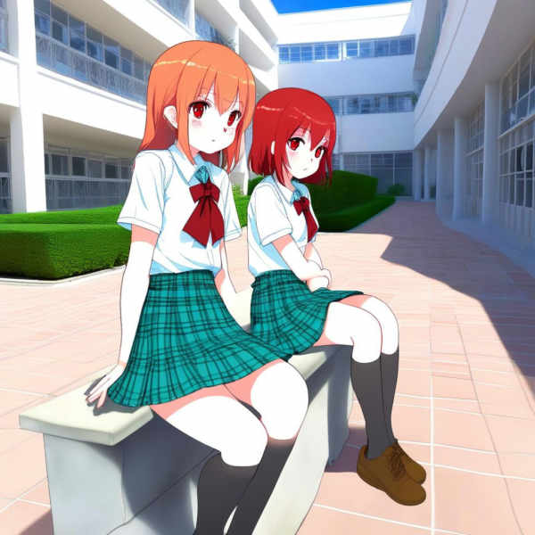 School Courtyard ( ) IL SDXL - SDXL