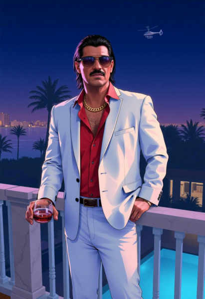 GTA 6 Style | Grand Theft Auto VI Wallpaper / Loading Screen Style LoRA - FLUX - v1.0