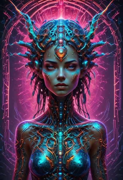 Techno Fairy Luminous Biomechanical Neon - V1