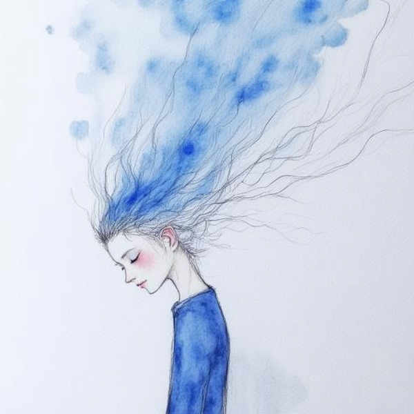 Blue Watercolor Dreamscape - Flux