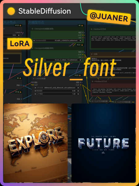 Font Design Silver Metallic Texture 3D Bold Font FLUX - v1.0