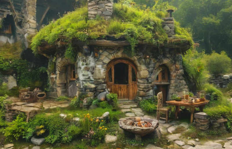 houses merging with the natural environment - V1