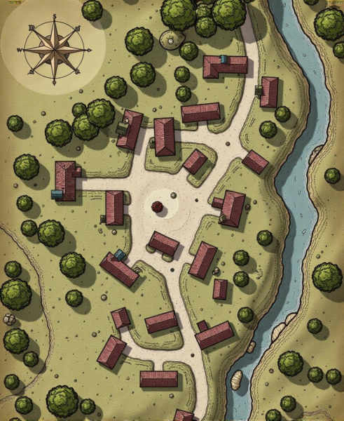 Envy Flux Fantasy Town Map 01 - Town and village maps for D&D and other RPGs - v1.0