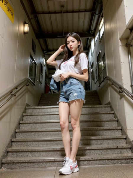 Subway station corridor in Japan - From Below ver