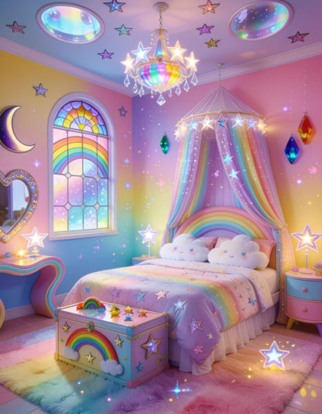 Rainbow Brite bedroom interior - v1.0