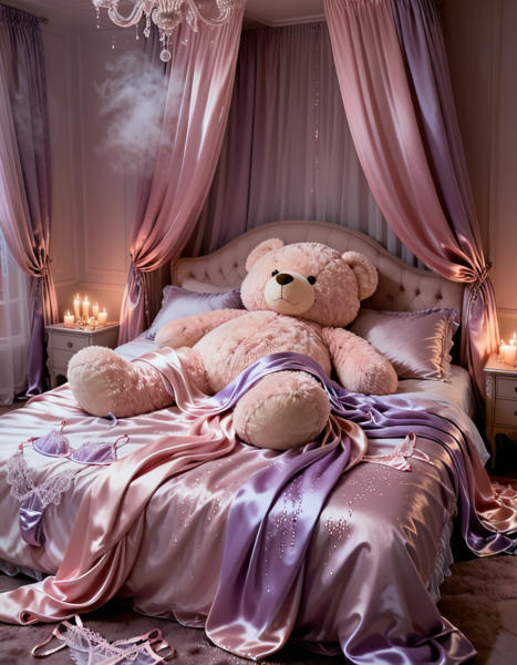 feminine bedroom with teddy bear - v1.0